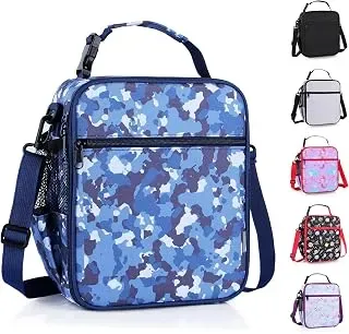 hombrima insulated lunch box bag with adjustable shoulder strap for school or work