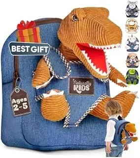 Naturally KIDS toddler dinosaur backpack with matching plush dinosaur toy
