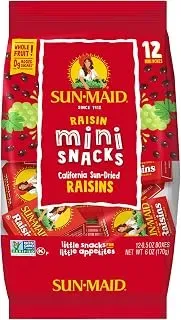 Sun-Maid Natural California Raisins Mini-Snacks, 12 individual 6-ounce snack boxes
