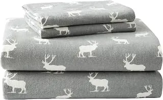 Eddie Bauer Elk Grove Queen flannel sheet set in warm, soft cotton bedding
