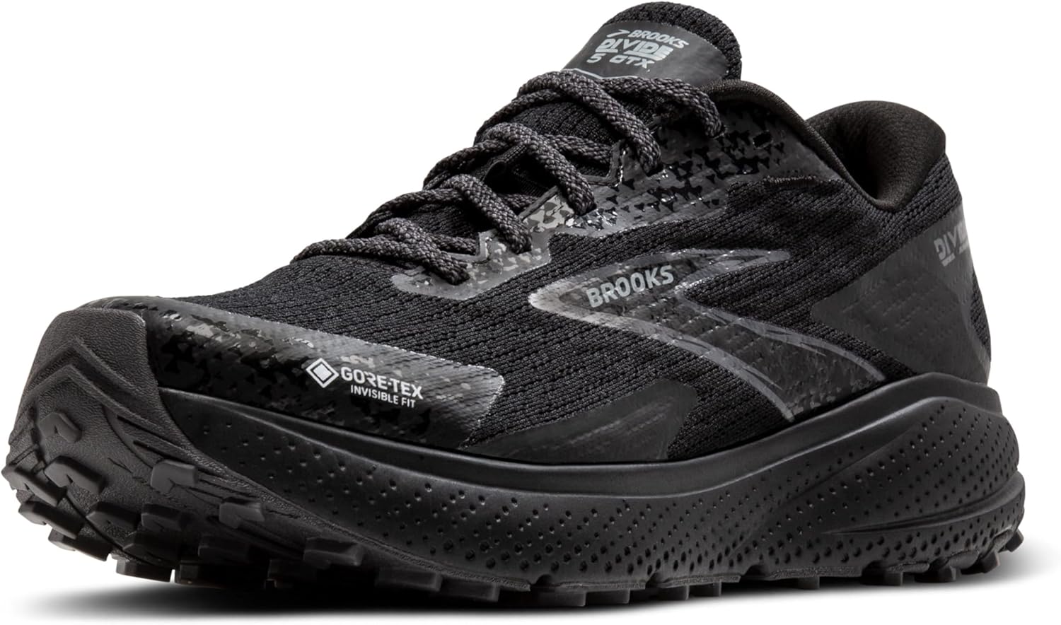 Black Brooks Divide 5 GTX women's waterproof trail running shoe
