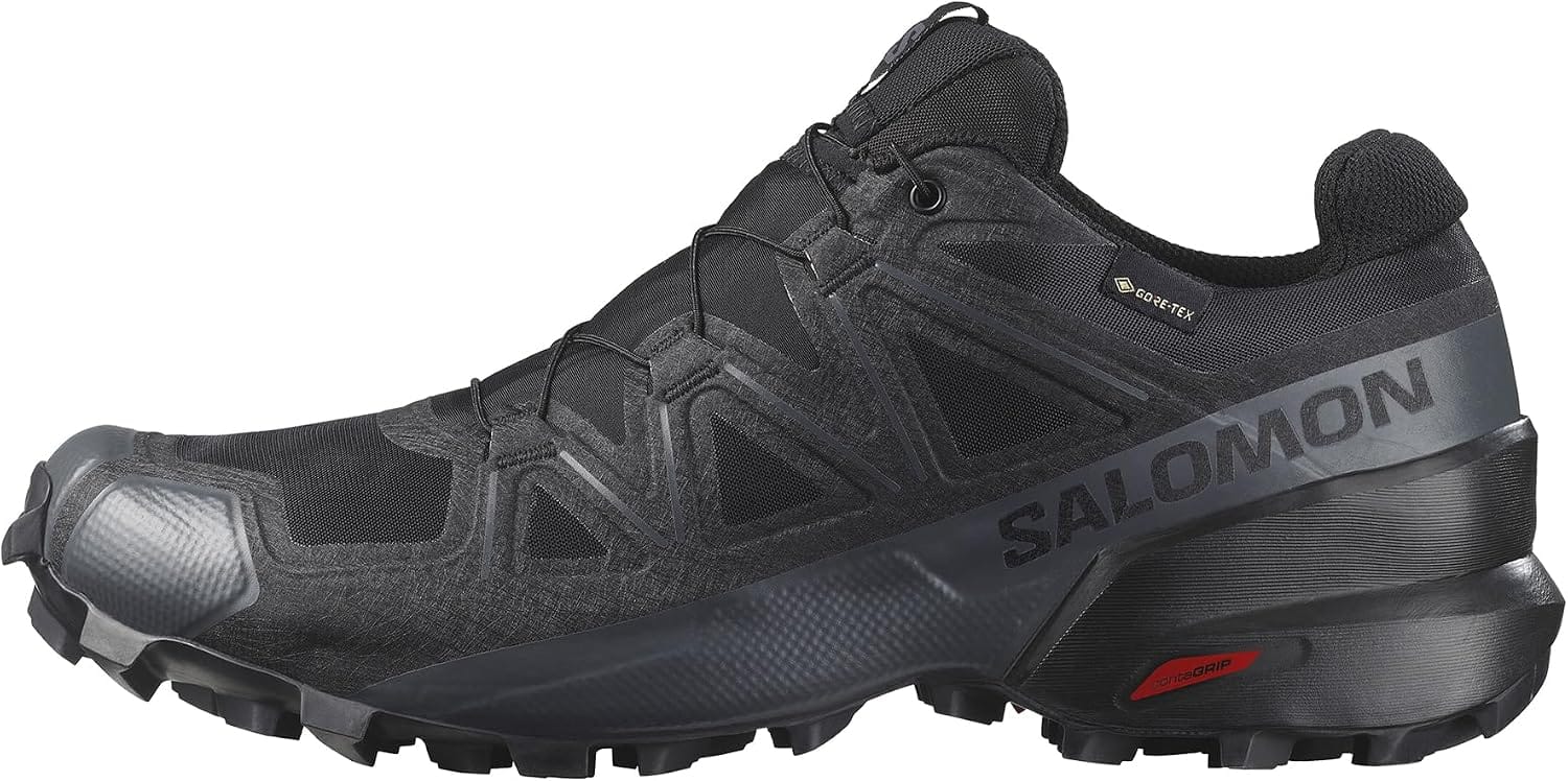 Black Salomon Speedcross Gore-Tex men's trail shoe with lugged outsole