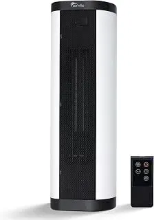 Senville 1500W black ceramic tower heater with remote control