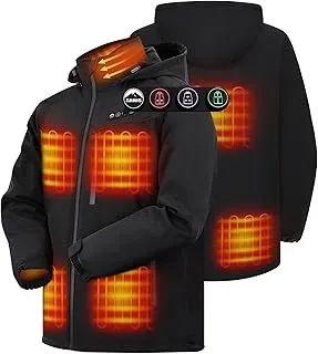 ARRIS men's heated waterproof jacket with battery and detachable hood