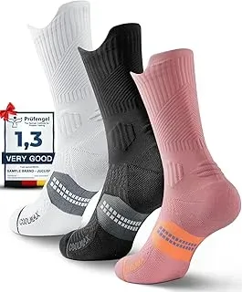 Juclise women's Coolmax bamboo compression crew socks for running and hiking