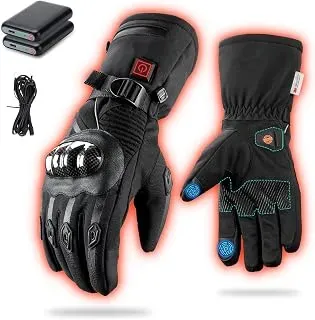 GUMOCH heated motorcycle gloves with touchscreen fingertips and rechargeable 7.4V batteries