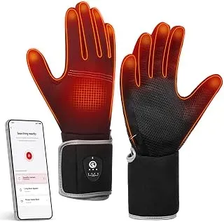 SAVIOR HEAT Bluetooth heated glove liners with touchscreen fingertips