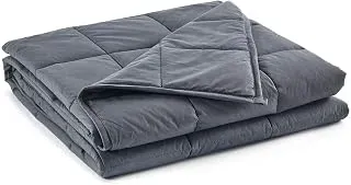 RelaxBlanket dark grey 20-pound weighted blanket, 60 by 80 inches, cotton with glass beads