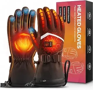 Waestcia rechargeable heated gloves with touchscreen, waterproof winter ski design