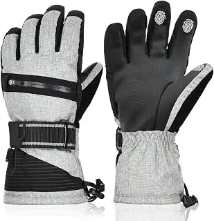 Caudblor men's thermal insulated waterproof winter gloves for snow and wind