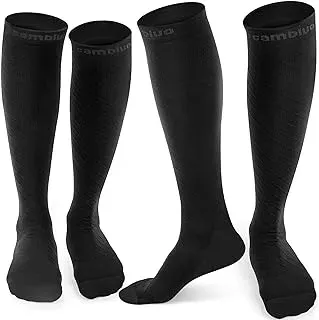 CAMBIVO 2-pair compression socks for men and women, 20-30 mmHg support