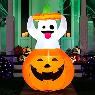 Joiedomi 5-foot Halloween ghost inflatable with pumpkin and LED lights