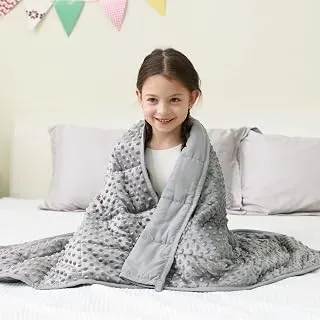 Mr. Sandman grey 3-pound weighted blanket with minky dots, 36 x 48 inches
