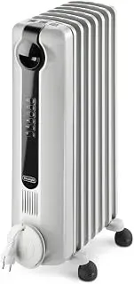 De'Longhi light gray oil-filled radiator space heater with digital timer