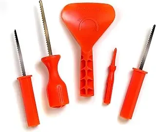 Pumpkin Masters pumpkin carving kit with 3 saws, scoop, poker, and pattern book