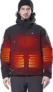 DEWBU men's heated jacket with 12V battery pack for outdoor warmth
