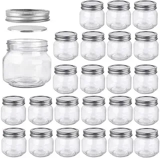Betrome 24-pack of 8 oz glass mason jars with regular-mouth lids