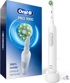 Oral-B Pro 1000 white electric toothbrush with CrossAction brush head