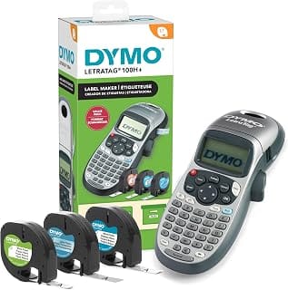 DYMO LetraTag 100H handheld label maker with three bonus label tapes