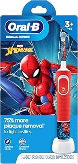 Oral-B Kids Spiderman electric toothbrush with extra soft brush head for ages 3+