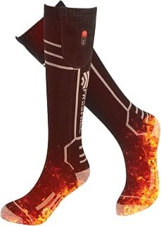 FREEHILL merino wool rechargeable heated socks with toe and full sole warming