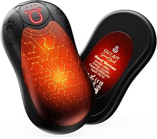 OUTJUT 12000mAh rechargeable magnetic hand warmers, 2-pack with dual-sided heat