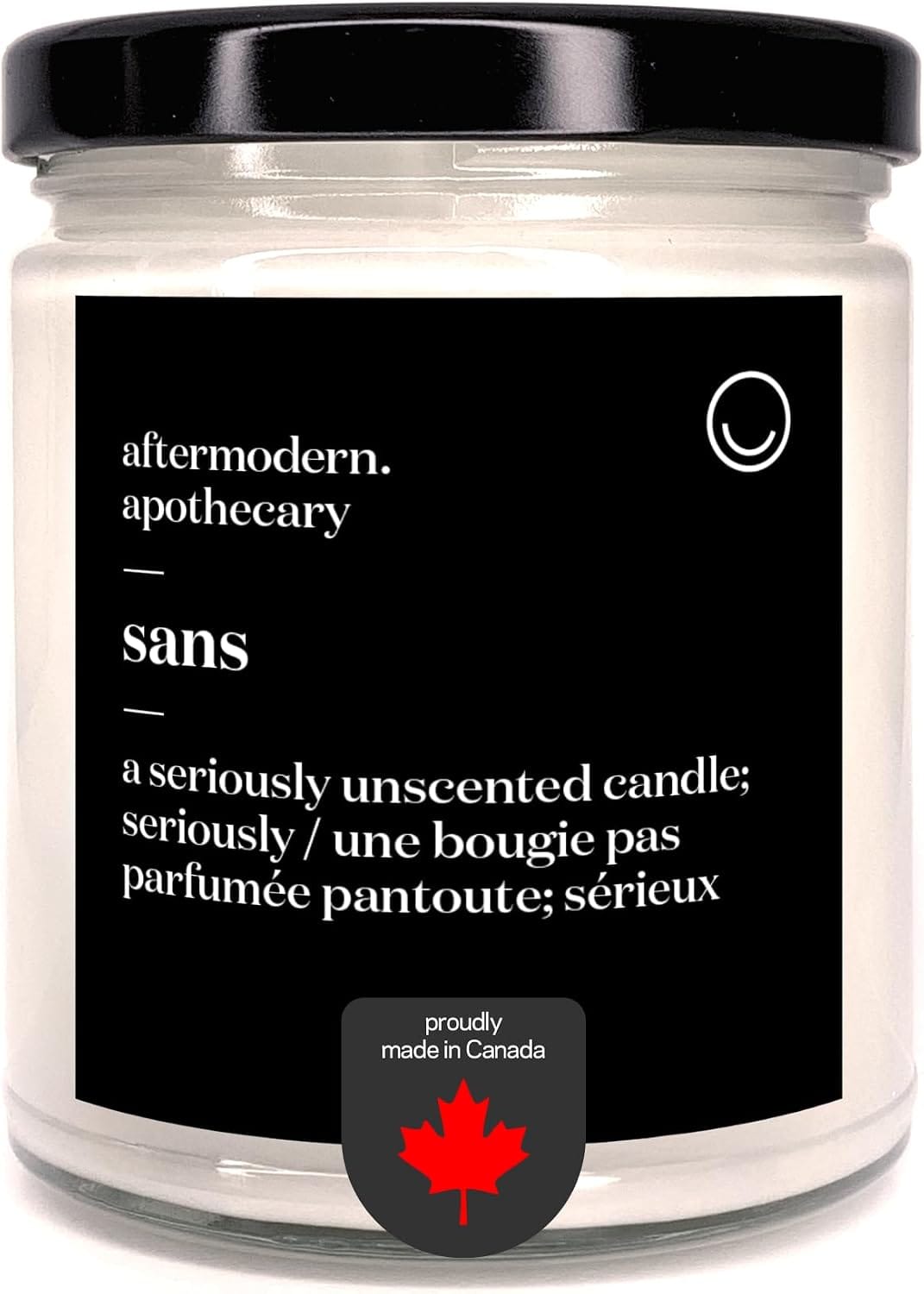 aftermodern unscented soy candle in a lidded glass jar