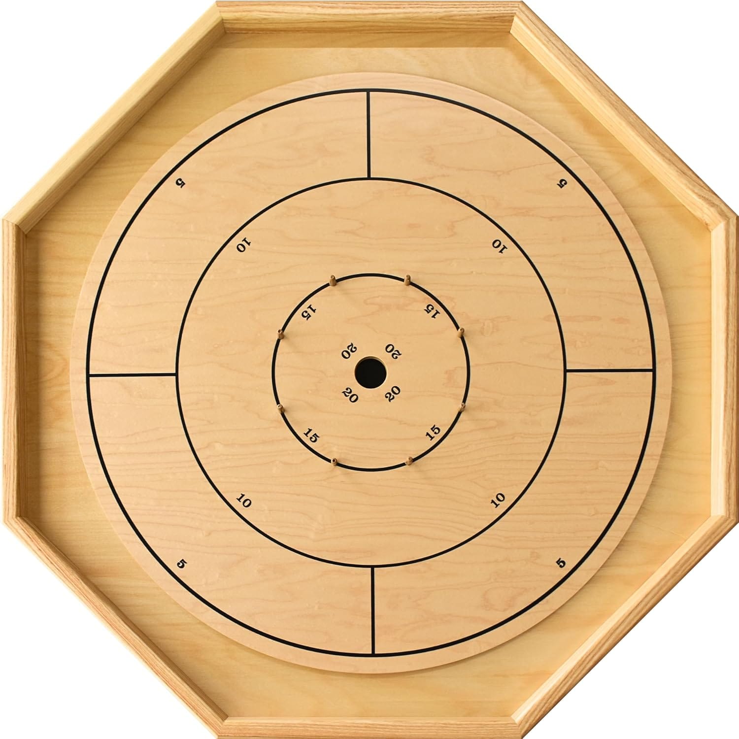 Crokinole Canada Gold Standard octagonal crokinole board with maple surface