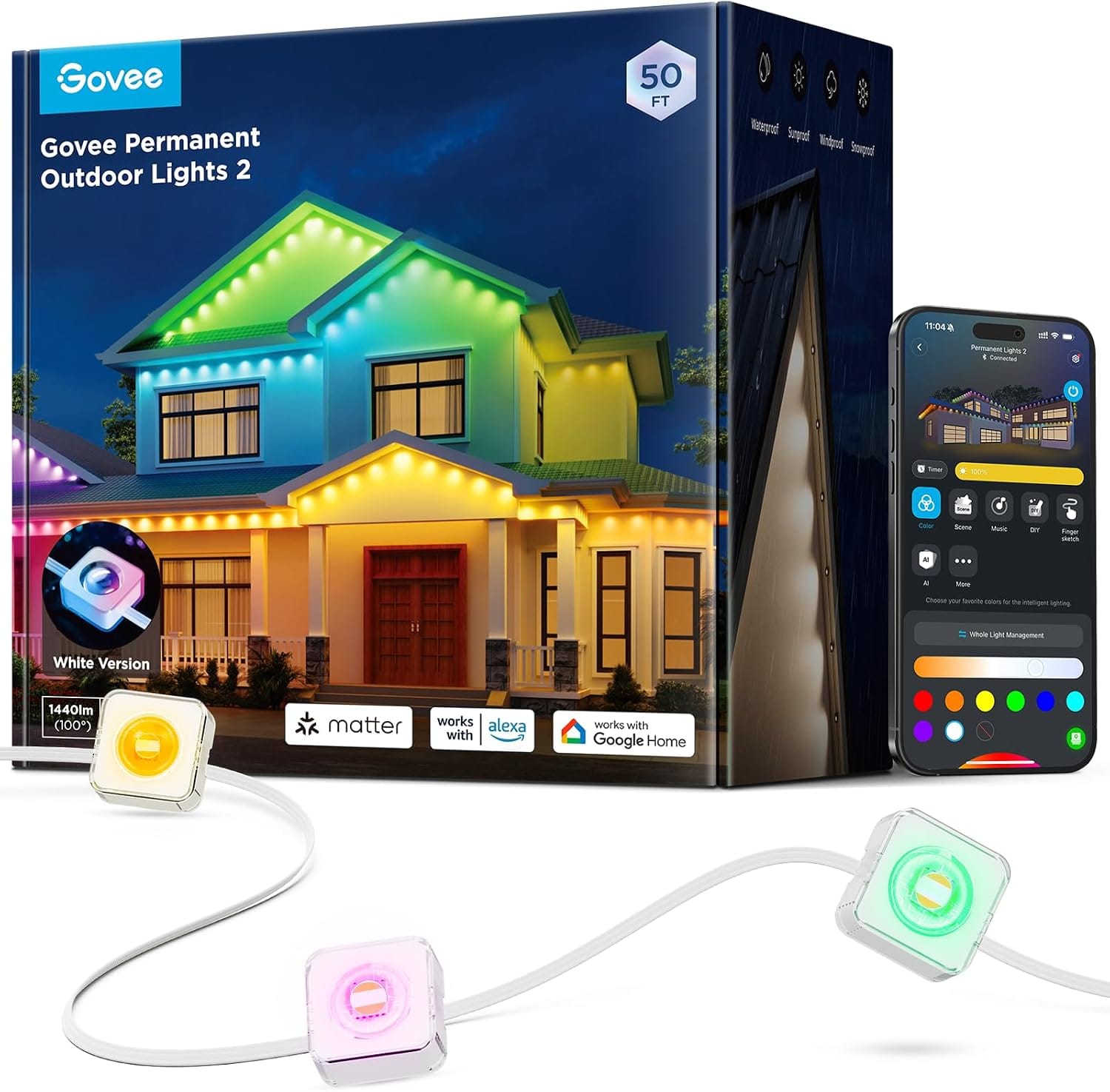 Govee Permanent Outdoor Lights 2 box with app and light modules
