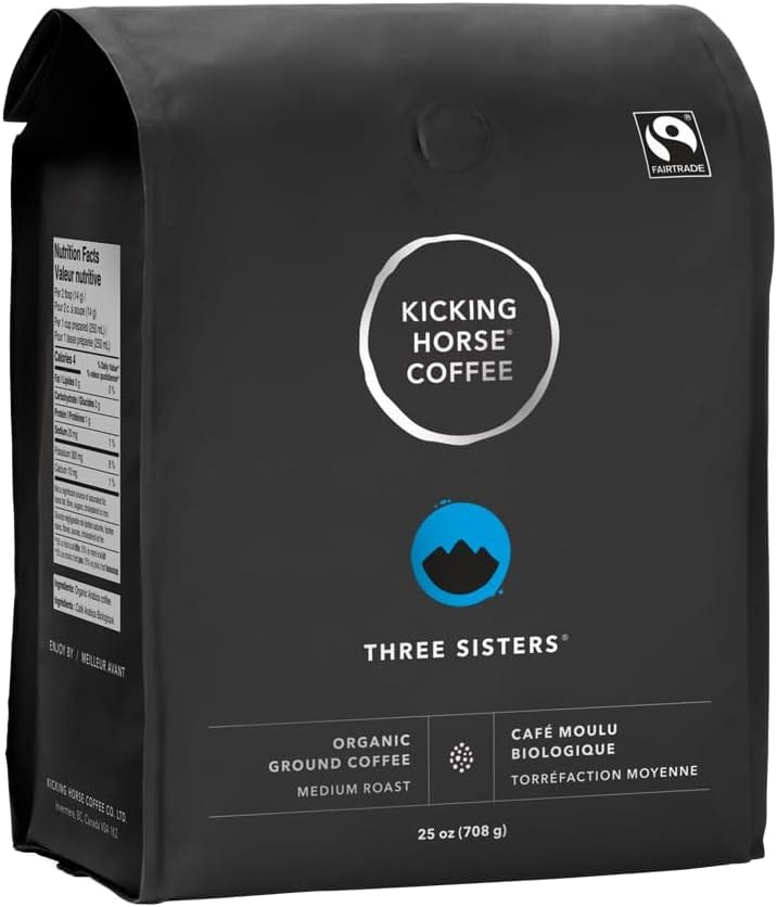 Kicking Horse Coffee Three Sisters medium roast ground coffee, 708 g bag