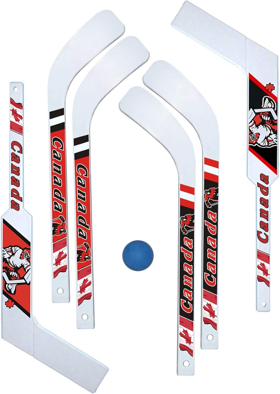 Linwood seven-piece mini-stick hockey set with goalie sticks and ball