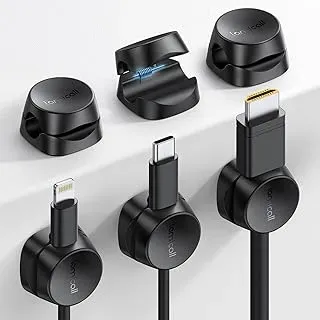 Lamicall six-pack spring cable clips holding cords neatly on a desk