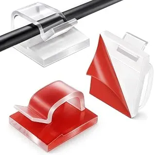 Aujzoo pack of 50 self-adhesive cable clips for wall and desk organization