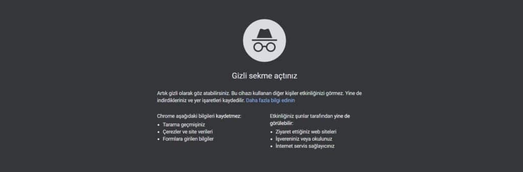 Google Gizli Mod