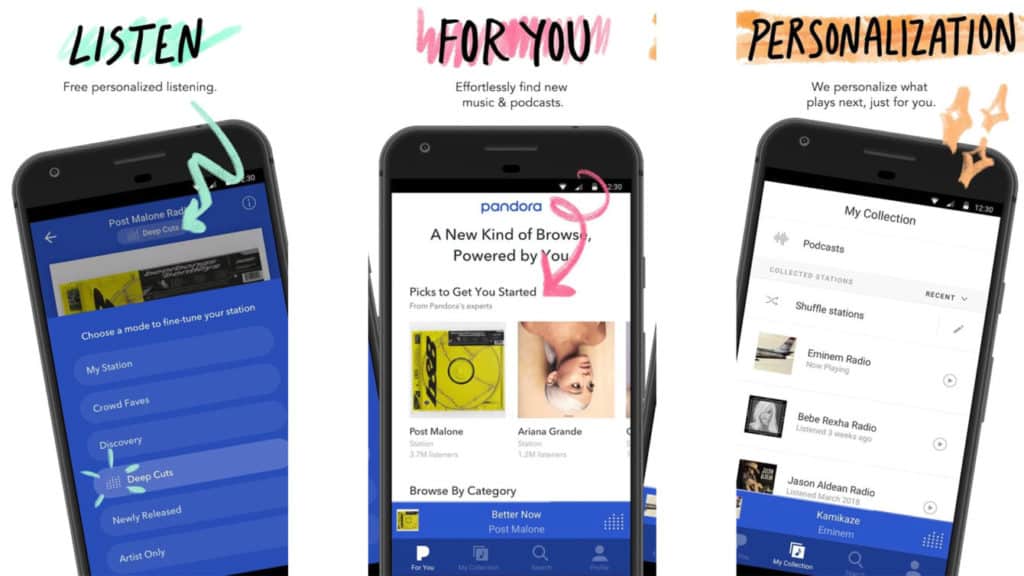 android için müzik platformu pandora