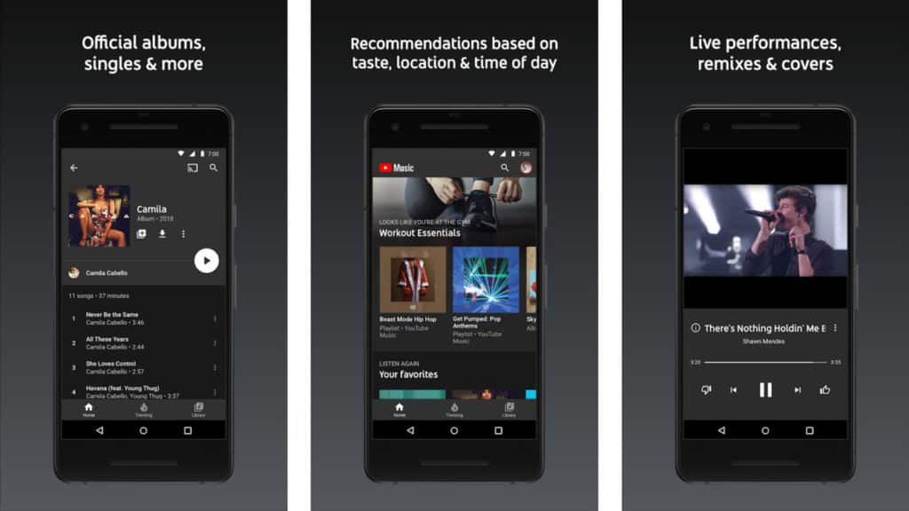 android için müzik platformu youtube music