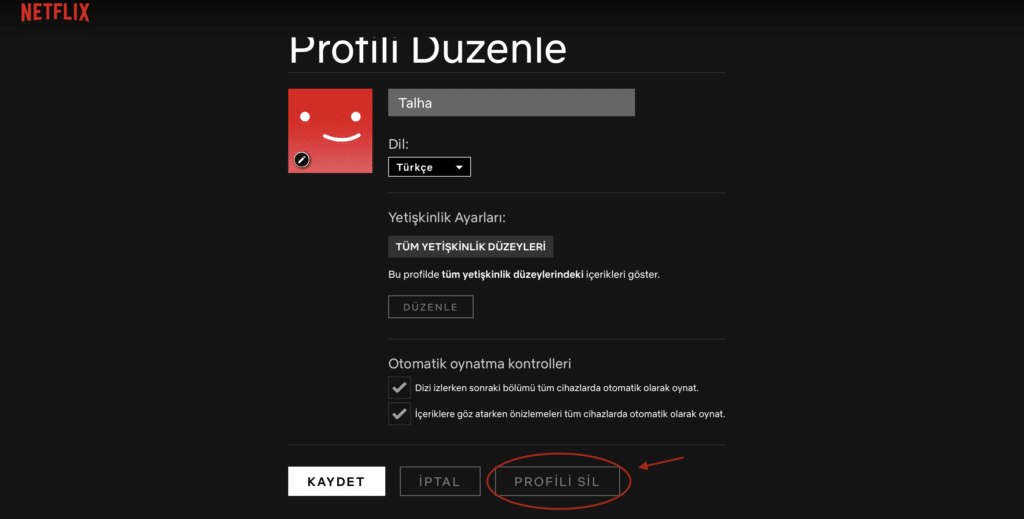 Profil düzenle sayfası