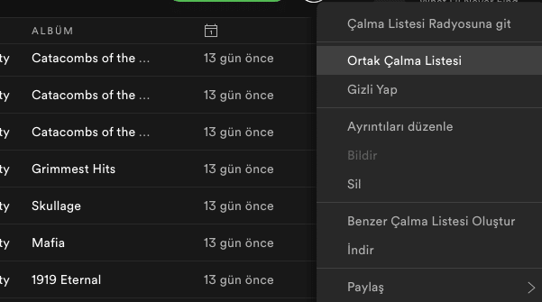 Spotify, etkin kullanmak için ortak çalma listesi