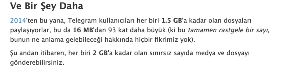 telegram blog sayfasından bir kesit