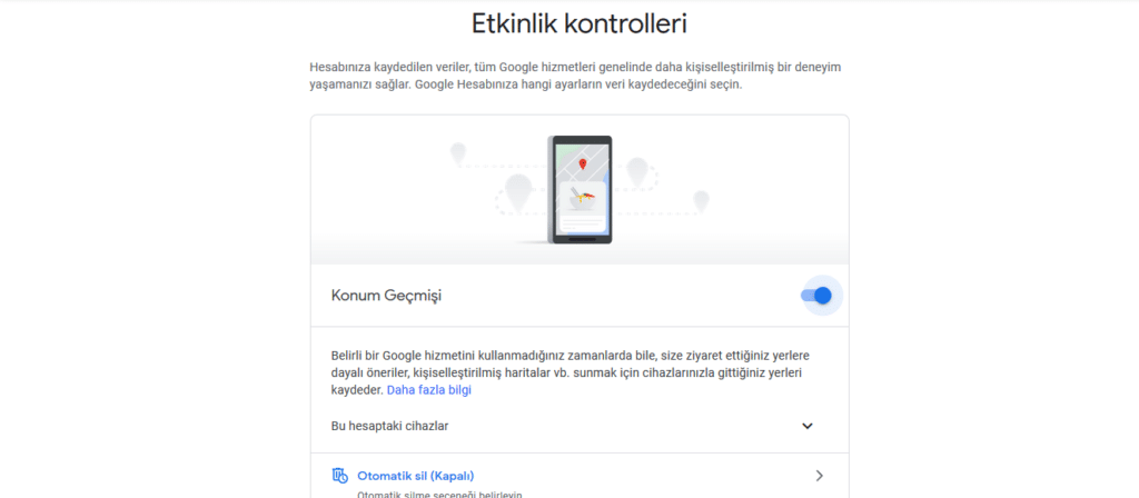 Google telefonunuzu nasıl kullanıyor? Etkinlik kontrolü kapatma. 