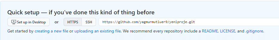 github repo oluşturmak