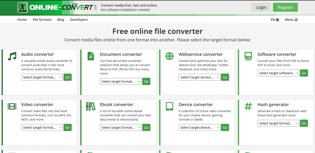 ücretsiz dosya formatı dönüştürme siteleri