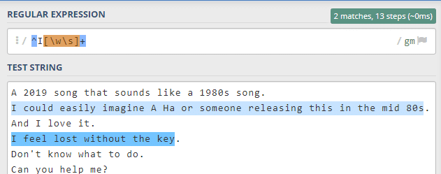 regular expression öneği