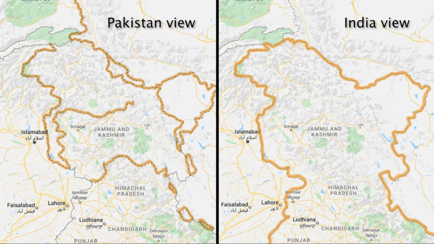 Pakistan ve Hindistan'a göre Farklılık Gösteren Sınırlar