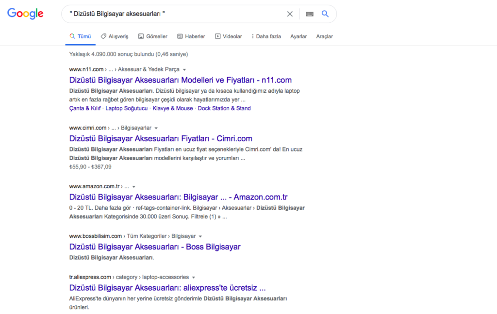 google-arama-motoru-tırnak-işareti