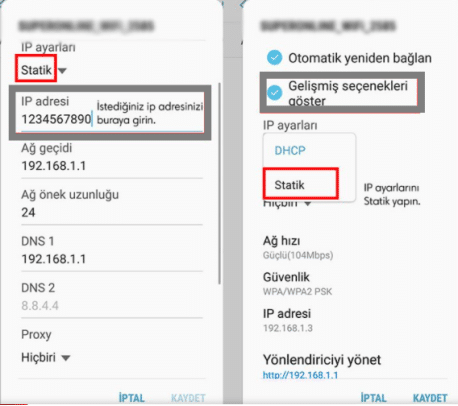Android Cihazınızda IP Adresi Değiştirme