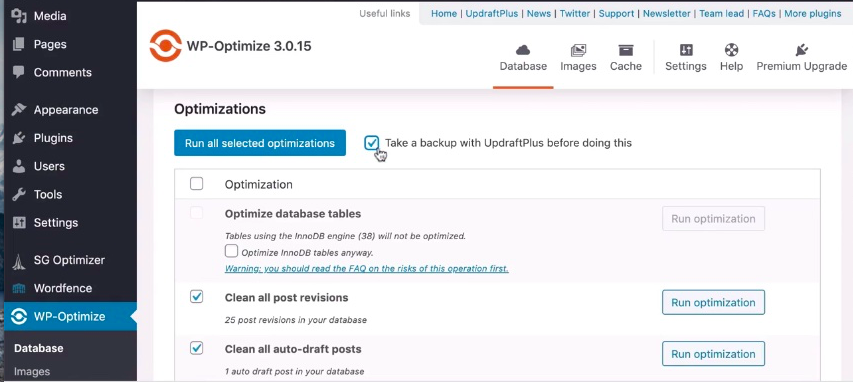 wordpress-site-hızlandırma-wp-optimize