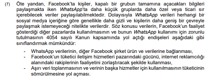 Rekabet Kurumu Kararındaki Önemli Bölümler