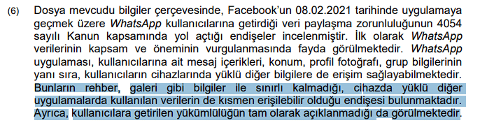 Rekabet Kurumu Whatsapp Kararı