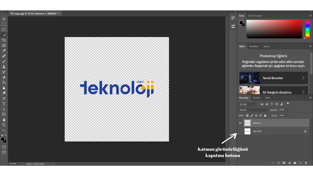 Photoshop görselin arka planını ayırma